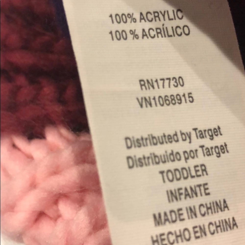 Cat & Jack Toddler girl knit beanie NWOT Pom Pom - Picture 2 of 4